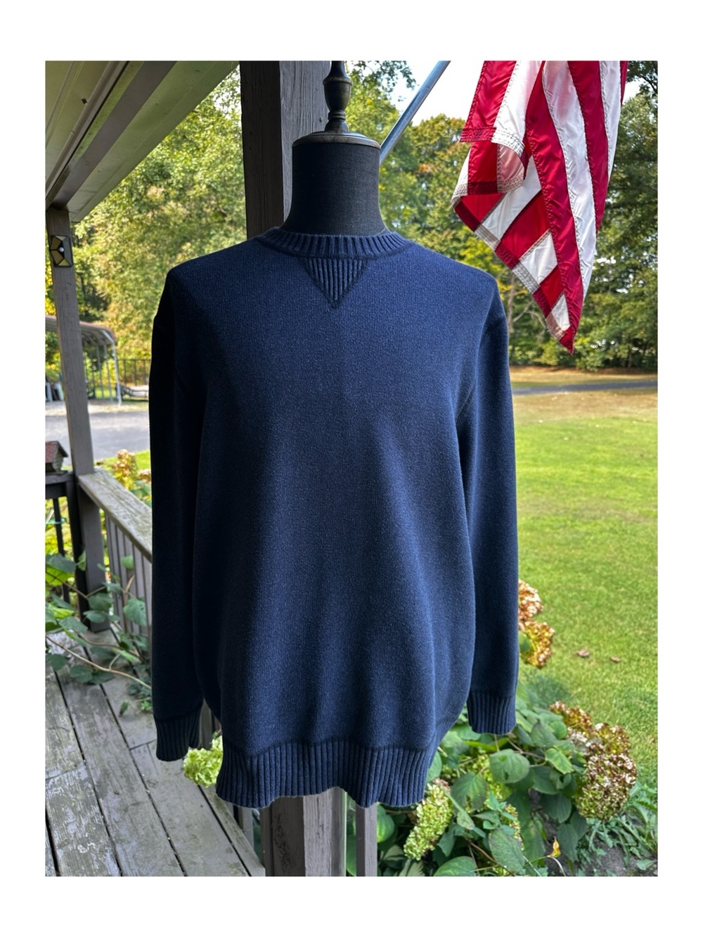 Eddie Bauer Men's Navy Cotton Crewneck Pullover Sweater Size XL